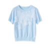 Summer Three-dimensional Petal Round-neck Short-sleeved Knitted Sweater