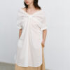 Summer V-neck Mid-length Reversible Cotton Short-sleeved Shirt