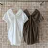 Summer V-neck Mid-length Reversible Cotton Short-sleeved Shirt
