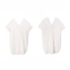 Summer V-neck Mid-length Reversible Cotton Short-sleeved Shirt