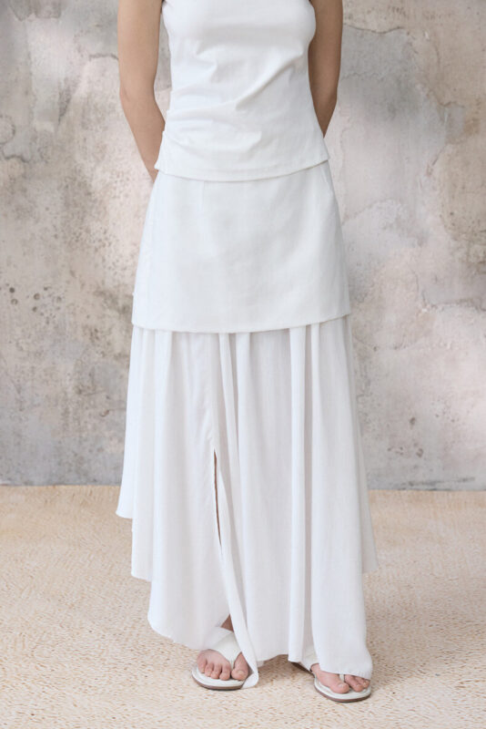 Summer Vintage Irregular Fake Two piece Half Skirt 4