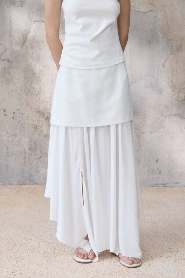 Summer Vintage Irregular Fake Two piece Half Skirt 4