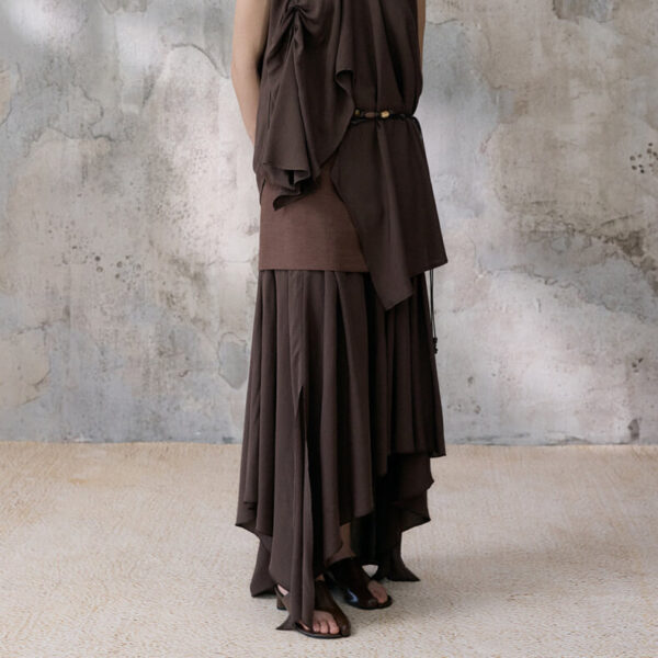 Summer Vintage Irregular Fake Two piece Half Skirt 6