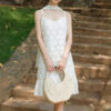 Summer White French Sleeveless Tank Top Slim Tea Dress 5
