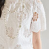 Summer White Heavy Hollow Embroidery Short Lace Top Skirt Two piece Set 6