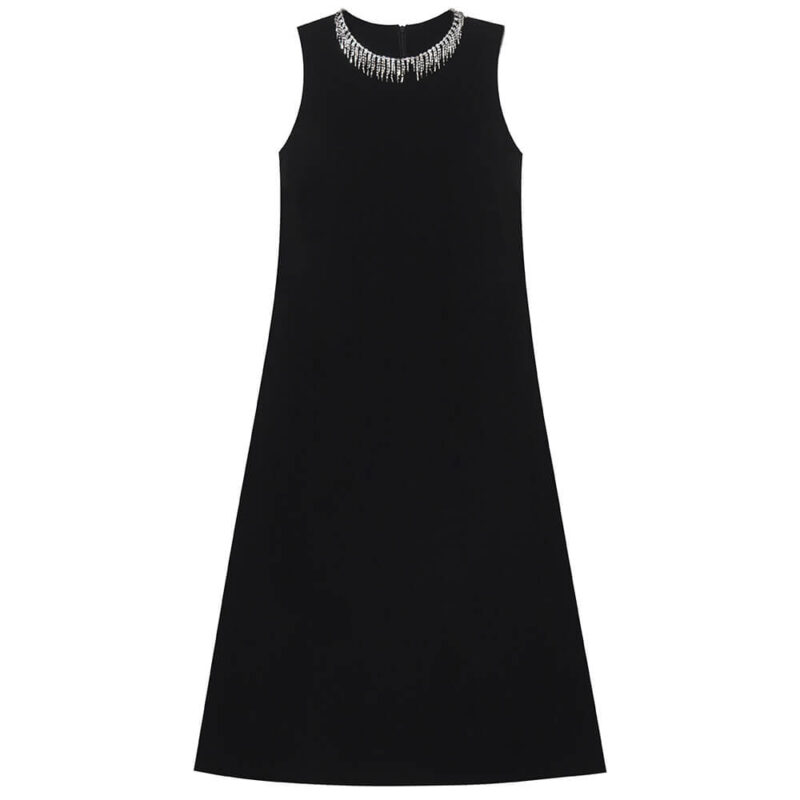 Summer White Holiday Style Studded Loose Vest Dress 1
