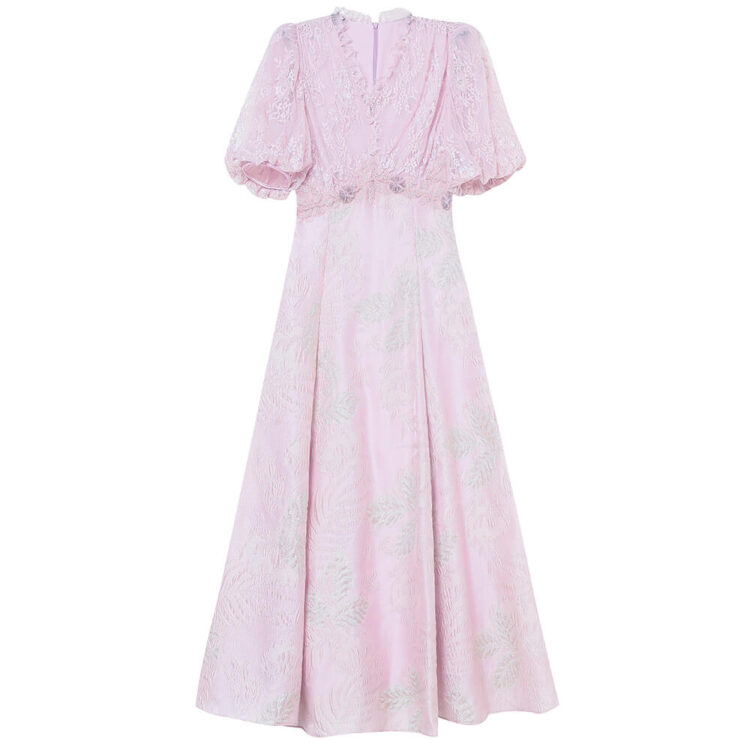 Summer Jacquard Lace Flower Back Tie Dress