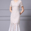 Summer White Lace Fishtail Dress 4