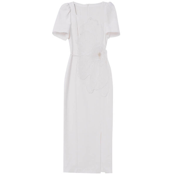 Summer White Organza 3D Flower Dress 1