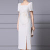Summer White Organza 3D Flower Dress 4