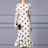 Summer White Polka Dot Slim Fishtail Evening Dress 2