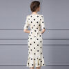 Summer White Polka Dot Slim Fishtail Evening Dress 5