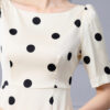 Summer White Polka Dot Slim Fishtail Evening Dress 6
