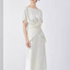 Summer White Silk French Waist Top 2