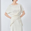 Summer White Silk French Waist Top 4
