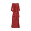 Summer Wrap style Tie fastening Slim fit Red Silk Dress 1