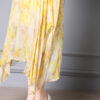 Summer Yellow Printed Resort Style Irregular Rayon Tulle Dress 5
