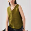 Summer Retro Mulberry Silk Reversible V-neck Top