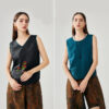 Summer Retro Mulberry Silk Reversible V-neck Top
