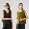 Summer Retro Mulberry Silk Reversible V-neck Top