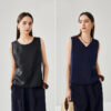Summer Retro Mulberry Silk Reversible V-neck Top