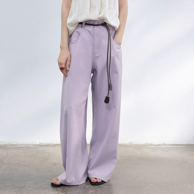 Tencel-Cotton Curved Hem Jeans