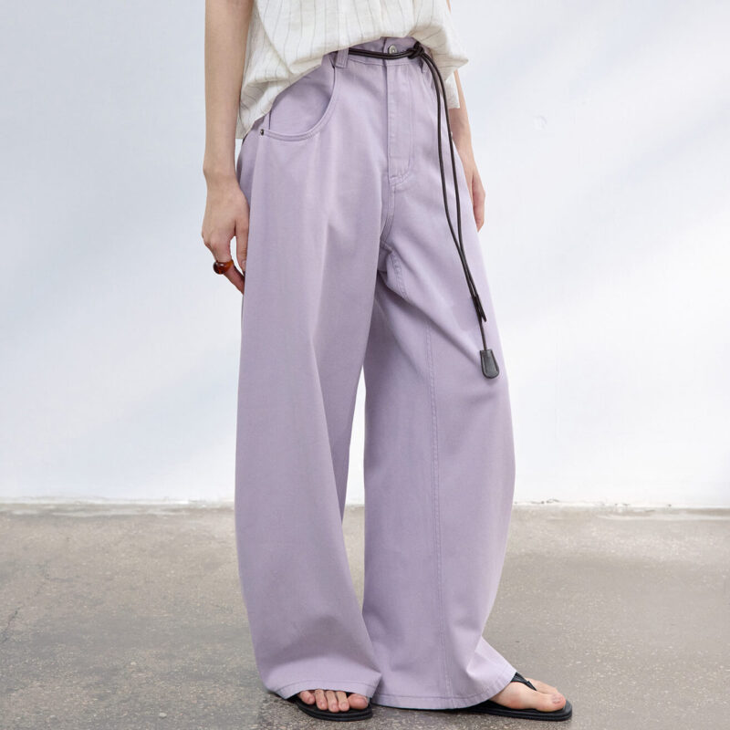 Tencel Cotton Relaxed Curved Hem Jeans 2