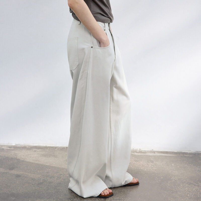 Tencel Cotton Relaxed Curved Hem Jeans 5