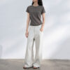 Tencel Cotton Relaxed Curved Hem Jeans 7