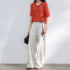 Tencel Cotton Relaxed Curved Hem Jeans 8