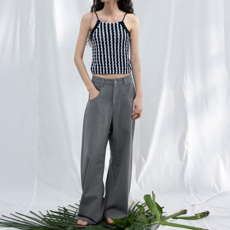 Tencel Cotton Relaxed Curved Hem Jeans 9