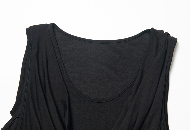 Tencel Drape Neck Double Layer Vest 4