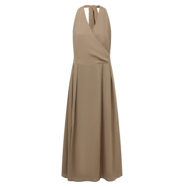 Tencel French-style Halter-neck Backless Dress