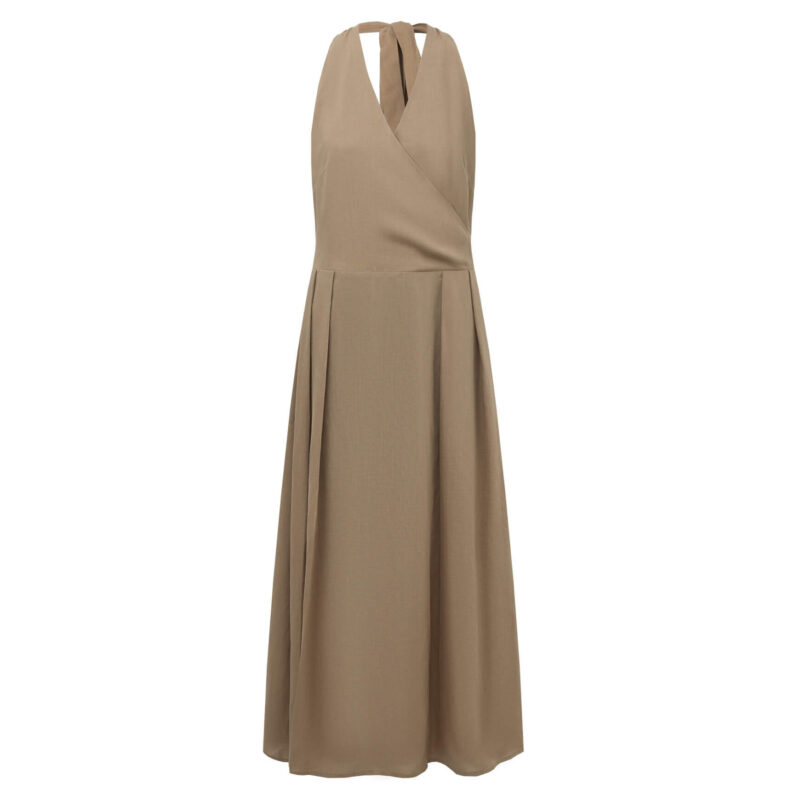 Tencel French-style Halter-neck Backless Dress
