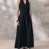Tencel French-style Halter-neck Backless Dress