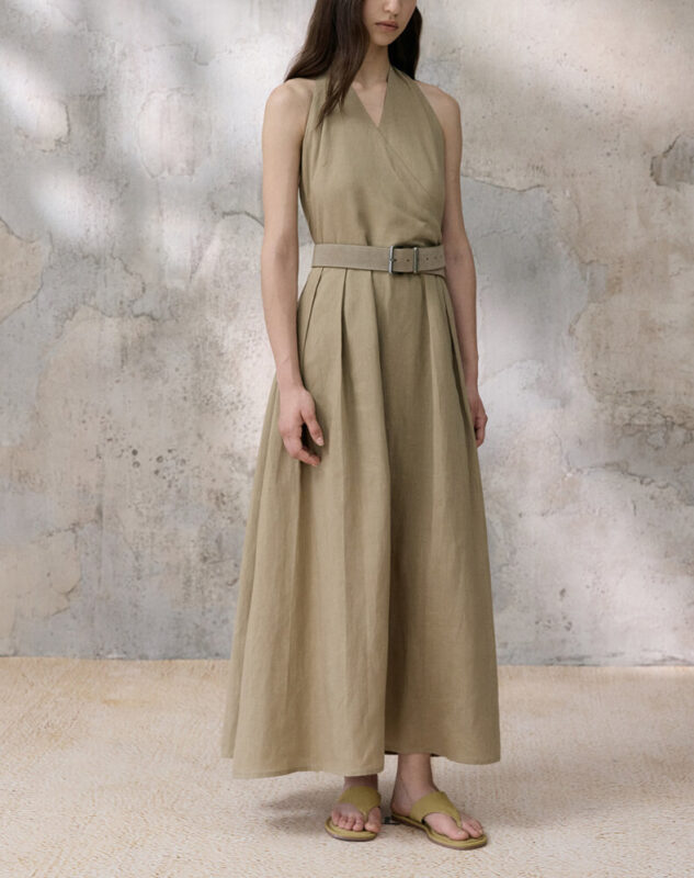 Tencel French-style Halter-neck Backless Dress
