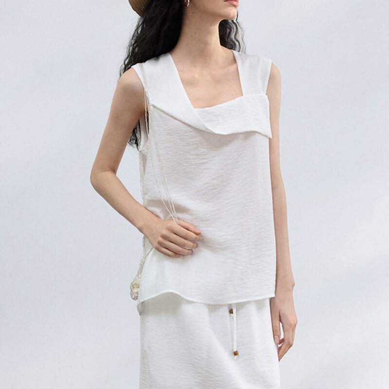 Tencel Linen Irregular Reversible Sleeveless Top 1