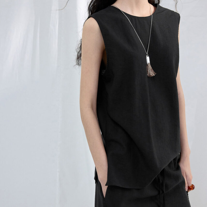 Tencel Linen Irregular Reversible Sleeveless Top 8