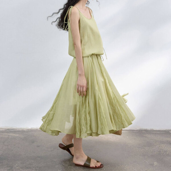 Tencel Linen Pleated Textured Dress 2