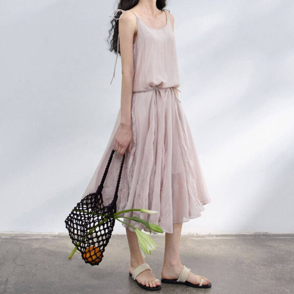 Tencel Linen Pleated Textured Dress 7
