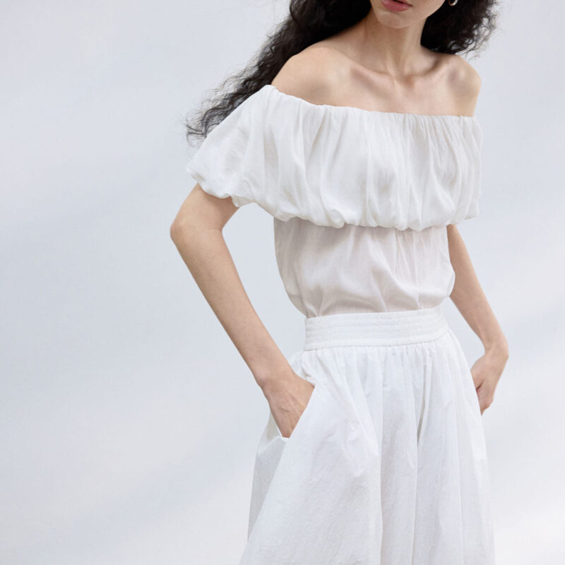 Tencel Off shoulder Textured Top 2