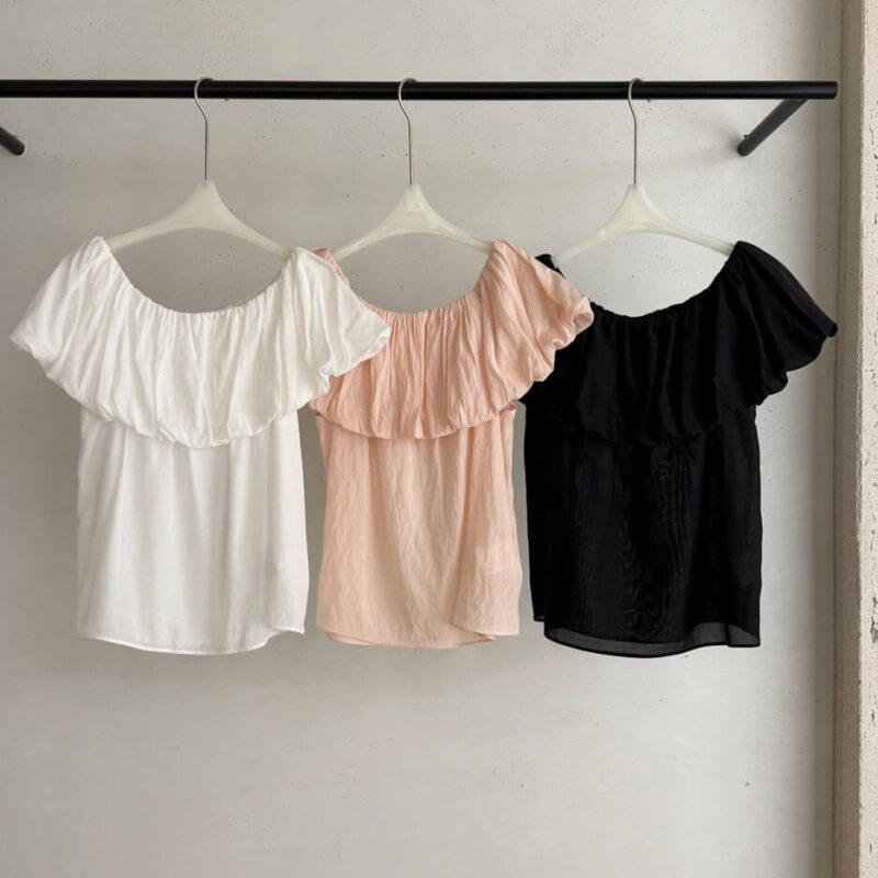 Tencel Off shoulder Textured Top 4