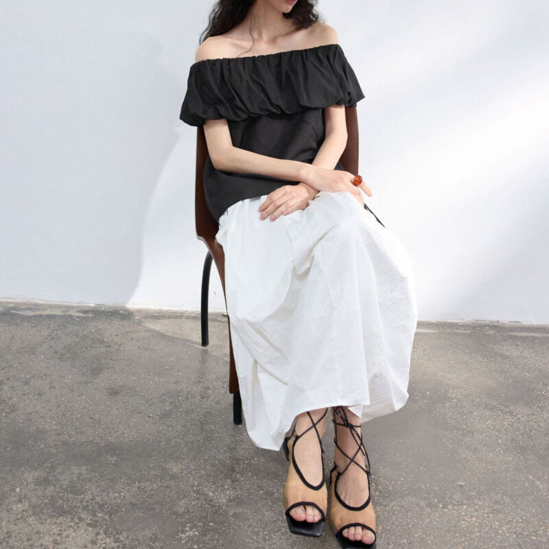 Tencel Off shoulder Textured Top 7