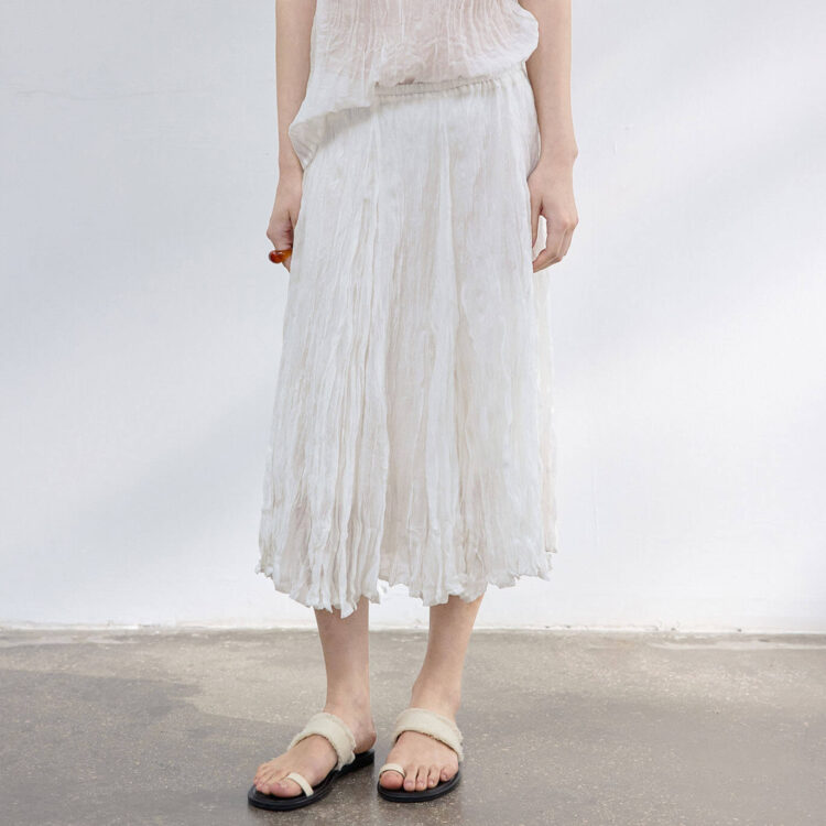 Tencel Pleated A-line Skirt