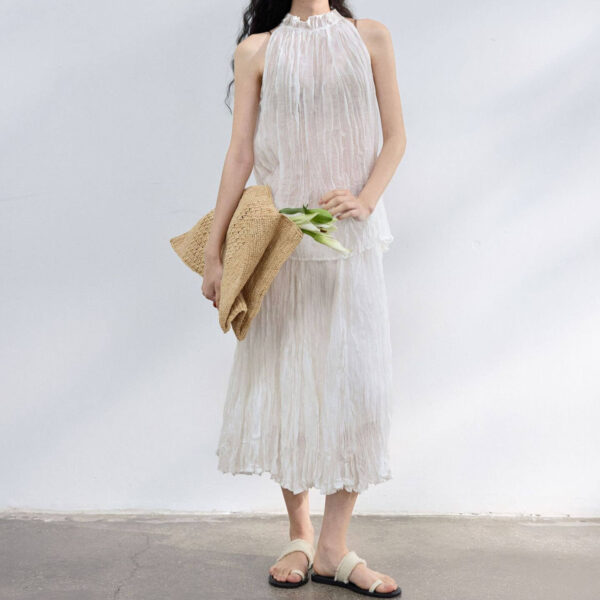 Tencel Pleated A line Skirt 2
