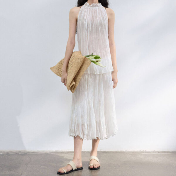 Tencel Pleated A line Skirt 3