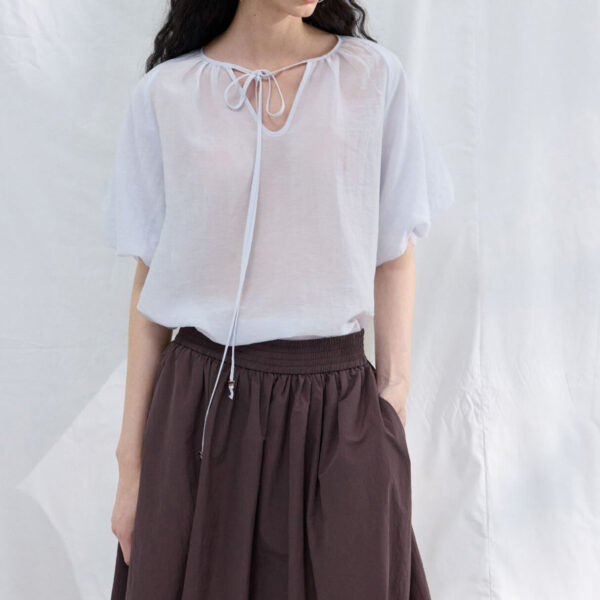 Tencel Puff Sleeve Textured Top 15