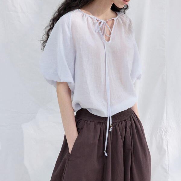 Tencel Puff Sleeve Textured Top 6