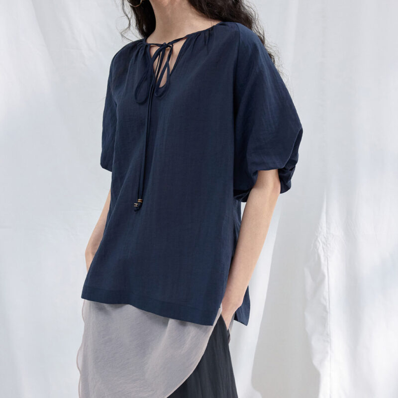 Tencel Puff Sleeve Textured Top 8