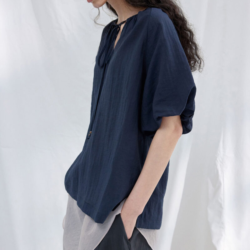 Tencel Puff Sleeve Textured Top 9